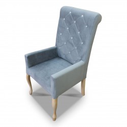 Fotelik pikowany wąski z wałkiem