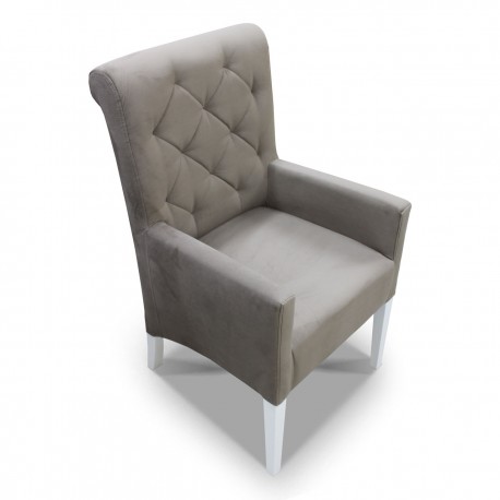 Fotelik pikowany skośny z wałkiem