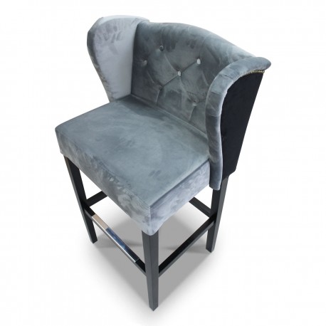 Hoker pikowany prosty fotelikowy w stylu uszak