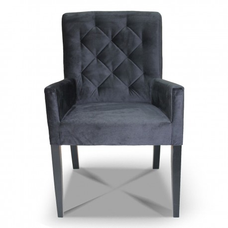 Fotelik pikowany wąski z wałkiem